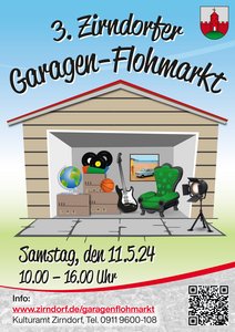 Das Bild zeigt den Flyer vom Garagen-Flohmarkt 2024